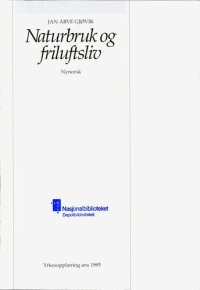 cover of the book Naturbruk og friluftsliv