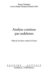 cover of the book Analyse continue par ondelettes