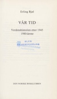 cover of the book Vår tid: verdenshistorien etter 1945: 1980-årene