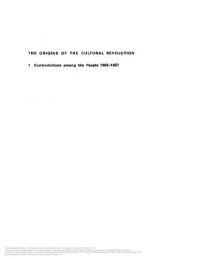 cover of the book Origins of Cultural Revolution: Contradictions Among the People, 1956-57 v.1