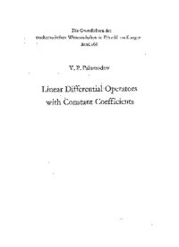 cover of the book Linear Differential Operators with Constant Coefficients