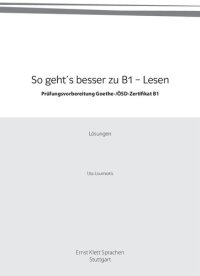 cover of the book So geht's zu B1 Lesen Loesungen