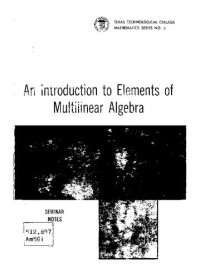 cover of the book An Introduction to Elements of Multilinear Algebra