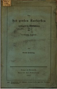 cover of the book Über des Großen Kurfürsten religiöse Ansichten