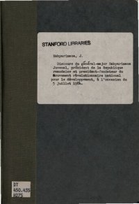 cover of the book Discours du Général-Major Habyarimana Juvénal à l’occasion du 5 juillet 1984. Disikuru ya nyakubahwa General-Major Habyarimana Yuvenali kuwa 5 nyakanga 1984