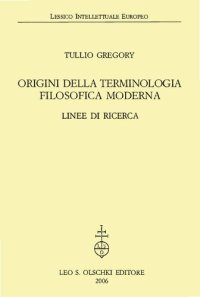 cover of the book Origini della terminologia filosofica moderna. Linee di ricerca