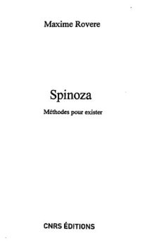 cover of the book Spinoza. Méthodes pour exister