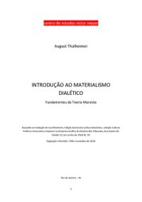 cover of the book Introdução ao materialismo dialético