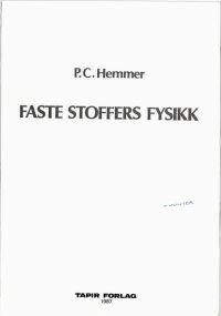 cover of the book Faste stoffers fysikk