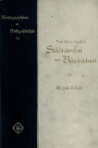 cover of the book Das ältere deutsche Städtewesen und Bürgertum