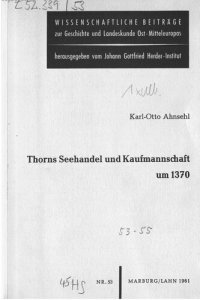 cover of the book Thorns Seehandel und Kaufmannschaft um 1370