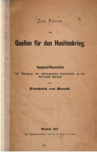 cover of the book Zue Kritik der Quellen für den Husitenkrieg [Hussitenkrieg]