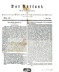 cover of the book Das Ausland : Tagblatt für Kunde des geistigen und sittlichen Lebens der Völker mit besonderer Rücksicht auf verwandte Erscheinungen in Deutschland