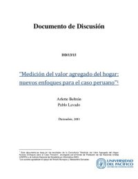 cover of the book Medición del valor agregado del hogar: nuevos enfoques para el caso peruano