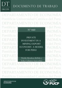 cover of the book Private Investment in a Mining Export Economy: a Model for Peru