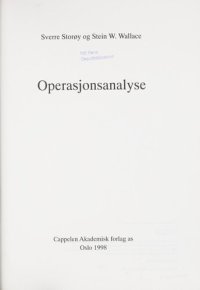 cover of the book Operasjonsanalyse