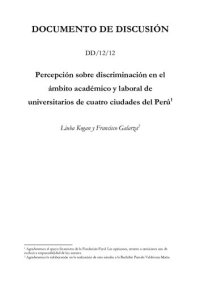 cover of the book Percepción sobre discriminación en el ámbito académico y laboral de universitarios de cuatro ciudades del Perú