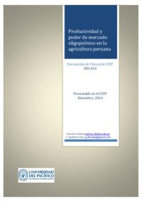 cover of the book Productividad y poder de mercado oligopsónico en la agricultura peruana