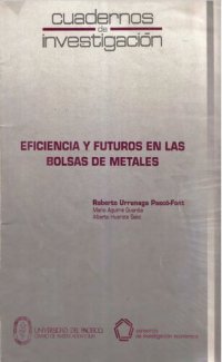 cover of the book Eficiencia y futuros en las bolsas de metales