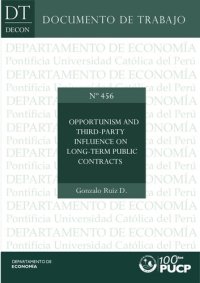 cover of the book Opportunism and Third-Party Influence on Long-Term Public Contracts