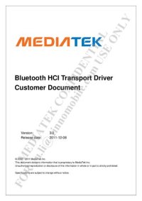 cover of the book MT6620 Bluetooth HCI Transport Driver Customer Document