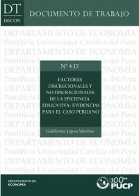 cover of the book Factores discrecionales y no discrecionales de la eficiencia educativa: evidencias para el caso peruano