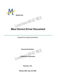 cover of the book MAUI Device Driver Document. Keypad Driver Design Specification