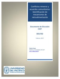 cover of the book Conflictos mineros y acuerdos comunitarios. Identificación de mecanismos de retroalimentación