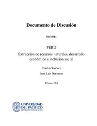 cover of the book Perú. Extracción de recursos naturales, desarrollo económico e inclusión social