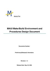 cover of the book MAUI Make/Build Environment and Procedures Design Document