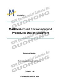 cover of the book MAUI Make/Build Environment and Procedures Design Document