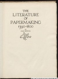 cover of the book The Literature of Papermaking 1390-1800