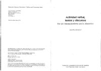 cover of the book Actividad verbal, textos y discursos : Por un intereaccionismo socio-discursivo