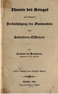 cover of the book Theorie des Krieges mit besonderer Berücksichtigung des Standpunktes eines Subaltern-Ofiiziers