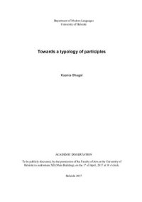 cover of the book Towards a typology of participles