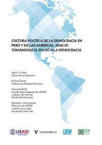 cover of the book Cultura política de la democracia en Perú y en las Américas, 2018/19: Tomándole el pulso a la democracia