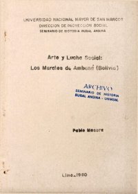 cover of the book Arte y lucha social: los murales de Ambaná (Bolivia)