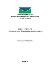 cover of the book Quíchua ayacuchano: Panorama sociohistórico, linguístico e educacional