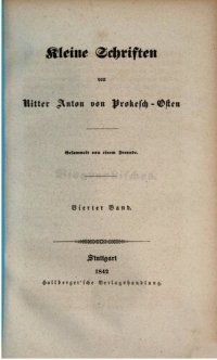 cover of the book Kleine Schriften von Ritter Anton von Prokesch-Osten / Biographisches