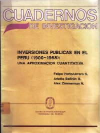 cover of the book Inversiones públicas en el Perú (1900-1968): una aproximación cuantitativa