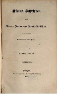 cover of the book Kleine Schriften von Ritter Anton von Prokesch-Osten