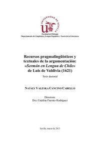 cover of the book Recursos pragmalingüísticos y textuales de la argumentación: «Sermón en Lengua de Chile» de Luis de Valdivia (1621)