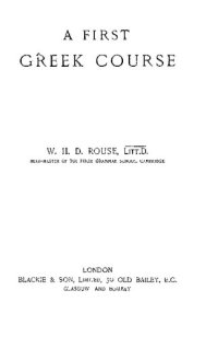 cover of the book A First Greek Course