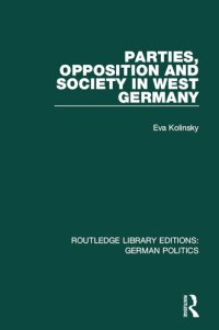 cover of the book Parties, Opposition, and Society in West Germany