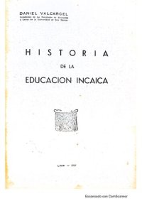 cover of the book Historia de la educación incaica