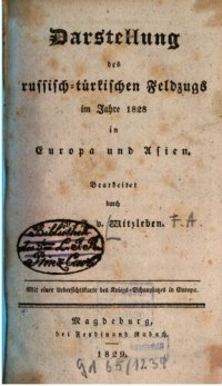 cover of the book Darstellung des russisch-türkischen Fedzugs im Jahre 1828 in Europa und Asien