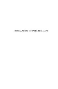 cover of the book 1000 palabras y frases peruanas