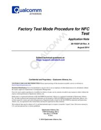 cover of the book Factory Test Mode Procedure for NFC Test