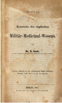 cover of the book Beitrag zur Kenntnis des englischen Militär-Medizinalwesens