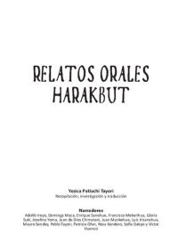 cover of the book Relatos orales Harakbut (Harákmbut/ Amarakaeri)